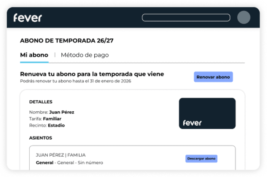Software abono clubes deportivos