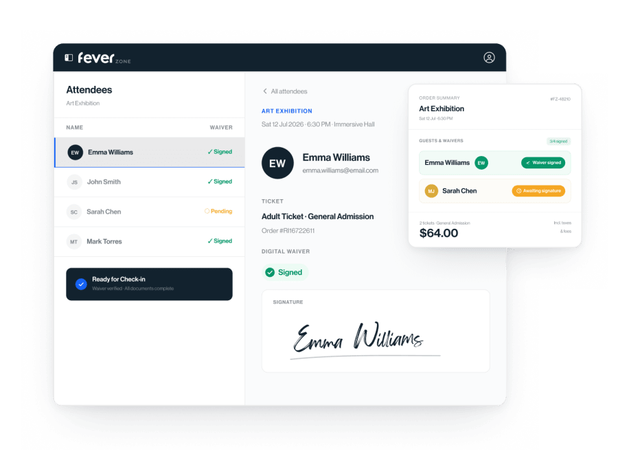 Digital waivers built into your ticketing flow