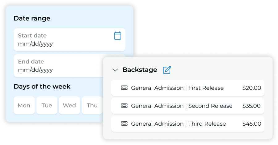 Create tickets for events