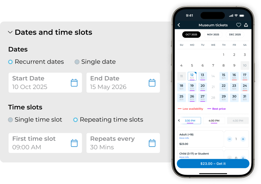 time slots event booking system