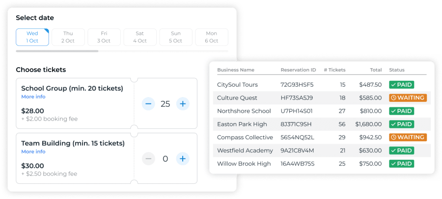 Group bookings tools