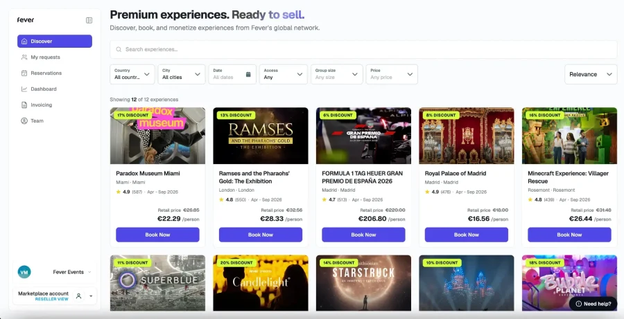 Access top experiences worldwide