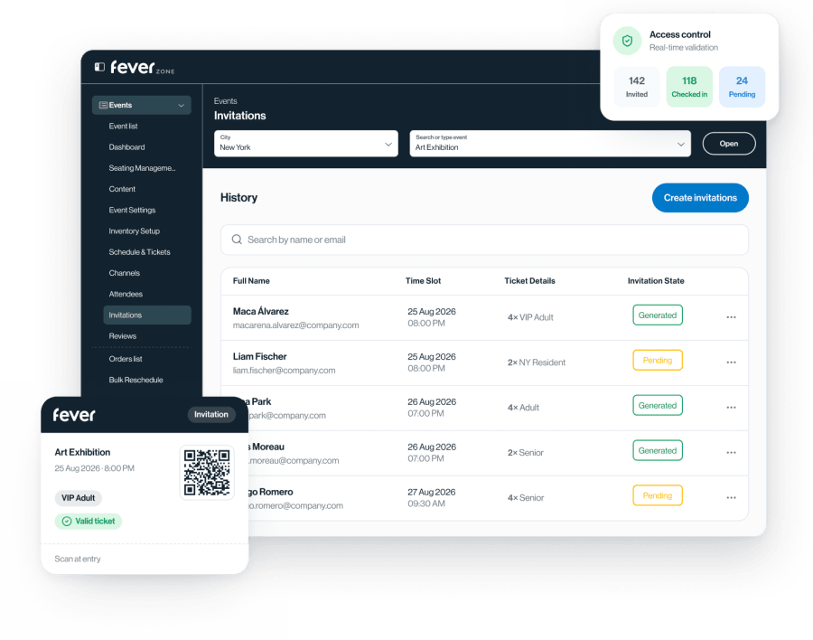 Integrated ticket invitations